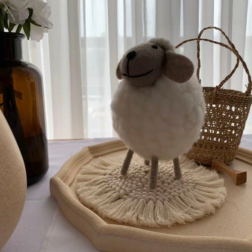 Posavasos Tejido A Mano Con Borlas De Estilo Bohemio