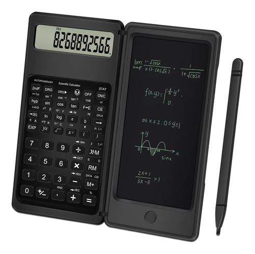 Calculadora Cientifica Con Bloc De Notas Y Lapiz Color Negro