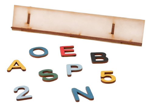 Letras Y Números 3cm Didáctico Madera En Colores Estimulació