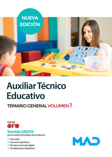 AUXILIAR TECNICO EDUCATIVO TEMARIO GENERAL VOLUMEN 1, de CLAVIJO GAMERO, ROCIO. Editorial MAD, tapa blanda en español