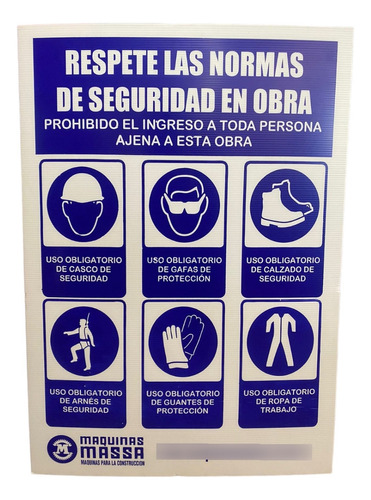 Cartel Respete Normas Seguridad Caba 50x70 Obra Construccion