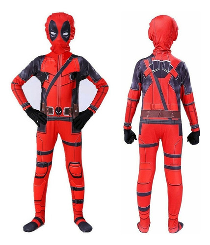 Deadpool Superhéroe Mono Cosplay Disfraz Para Niños Adultos A