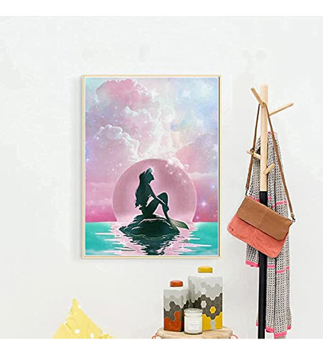 Kits Pintura Con Diamantes De La Sirenita Para Adultos Niños