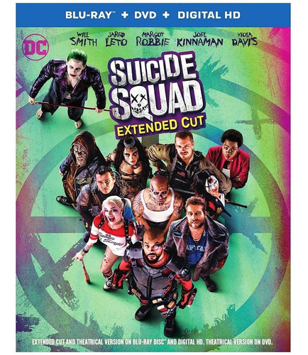 Blu Ray Suicide Squad Extended Cut Blu-ray + Dvd Original