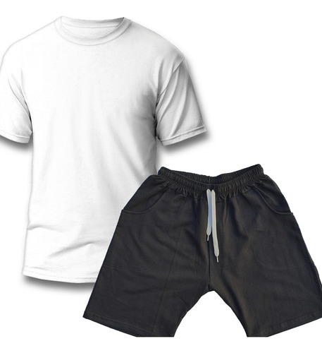 Conjunto Remera + Short Liso Basico Algodon 