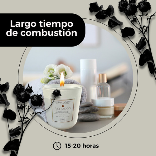 Vela Aromática C/cuarzos Cera De Soya Incienso Y Salvia 850g