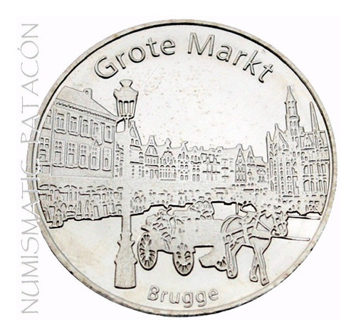 Belgica Moneda Medalla Plaza Del Mercado Brujas 2016 S/circ