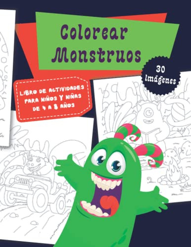 Colorear Monstruos Libro De Actividades Para Niños De 4 A 8