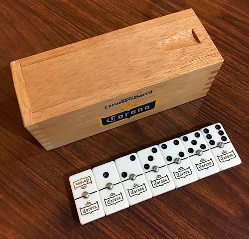 Domino Corona Retro Madera + Baraja Victoria Española