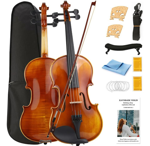 Conjunto De Violín De Tamaño Medio 1/2, Violín De Ma...