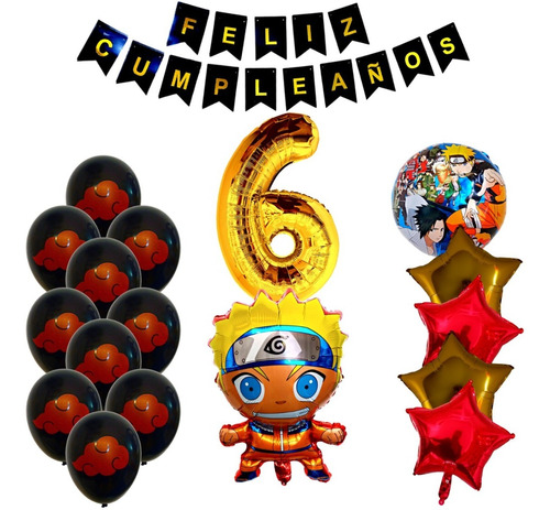 Combo Kit Deco Fiesta Globos Naruto N°3