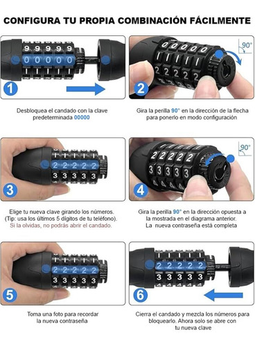 Candado Bicicleta De 1.2 M, Cadena Para Bicicleta Antirrobo