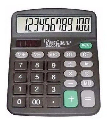 Calculadora De Balcão 12 Digitos Numeros Grd Kit Com 6 Unid Cor Preto