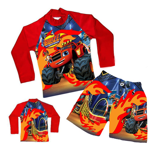 Conjunto Playero Traje De Baño Blaze Monster Machine