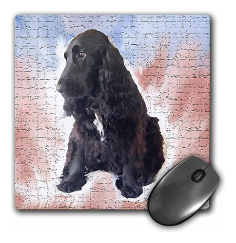 3drose Llc 8 X 8 X 0,25 Pulgadas Negro Cocker Spaniel Mouse 