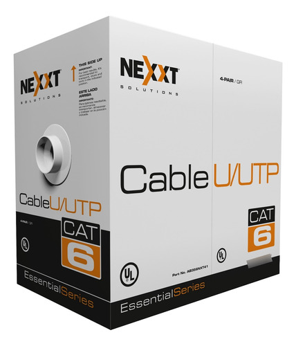 Cable De Red Cat6 Nexxt 24 Awg Cmx Cobre 100% 4 Bobina 102m