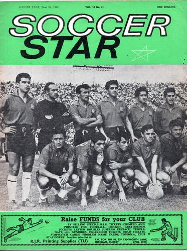 Revista Inglesa, 1962, Portada Seleccion De Chile