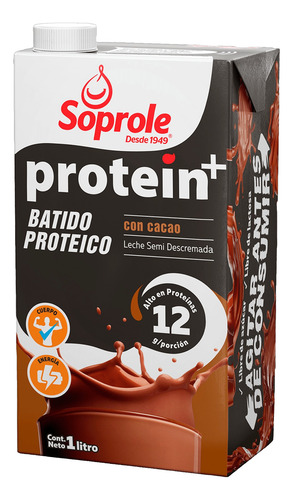Leche Soprole Protein + 1 Litro Semidescremada Con Cacao