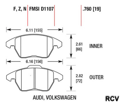 Balatas Disco Del Para Volkswagen Beetle Sport 2.5l L4 2013