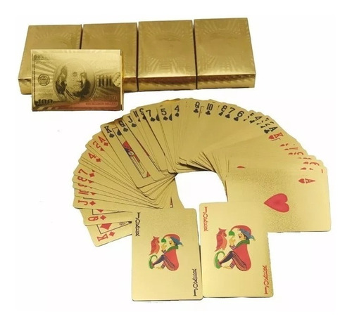 Baralho Dourado Gold 24k Folheado Poker Truco Carta Jogo Our