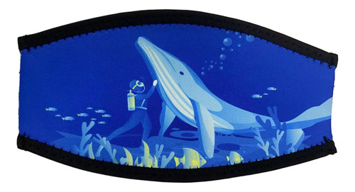 Máscara De Buceo, Cubierta De Correa, Equipo De Azul Oscuro