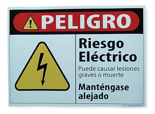 Cartel Riesgo Eléctrico | Autoadhesivo | 21x15cms