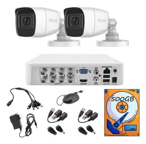 Kit Video Vigilancia 8ch 2 Cámaras 1080 Audio Baluns/ 500gb