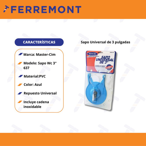 Sapo Universal De 3 Para Wc Con Cadena Master-cim 637