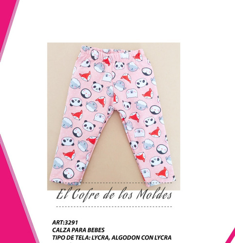 Molde Digital Patron De Calza Para Bebes, Pack Talles 1 Al 8