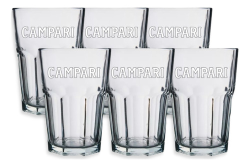 Vaso De Vidrio Campari Aperitivo Original Caja X6u 400ml