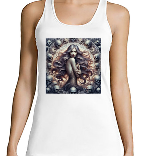 Musculosa Mujer Belleza Entre Calaveras Calacas M1