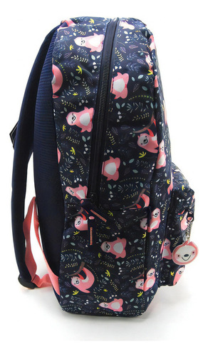 Mochila De Costas G Container Fun Preguiça Dermiwil 37798 Cor Azul-escuro Desenho do tecido Bicho Preguiça