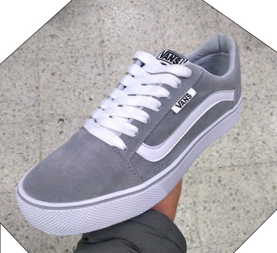 tenis vans grises de hombre