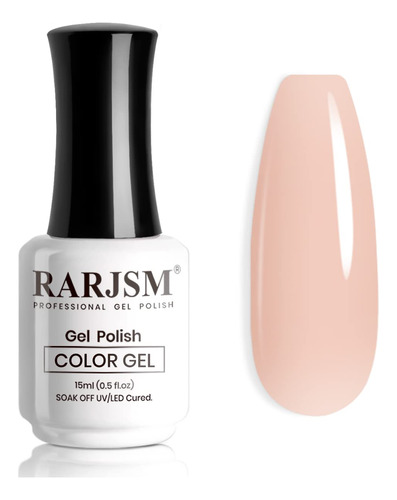 Rarjsm - Esmalte De Unas En Gel, Color Rosa Cremoso, Nude Tr