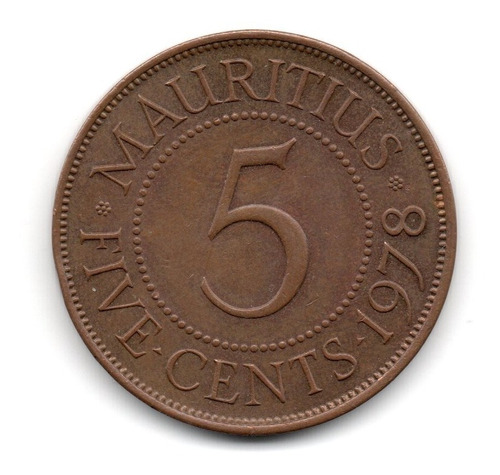 Mauricio Moneda 5 Cents Año 1978 Km#34