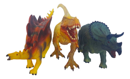 Set X3 Dinosaurios Figura Soft Salvaje Jurassic Coleccion Ed