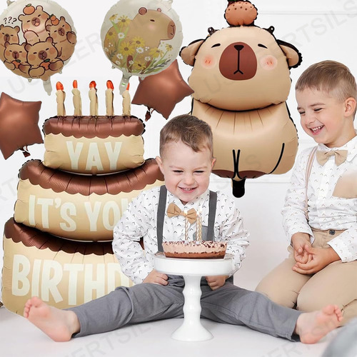 LUSIKEERTSILS Kit De Globos De Capibara Decoracion Cumpleaños Fiesta 10pcs