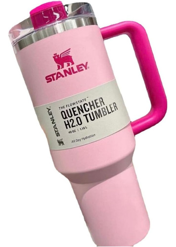 Taza Térmica Stanley Straw Cup De Acero Inoxidable Rosa 40oz