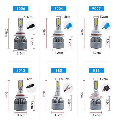9005 H11 Blanco Kit Faros Led Luz Alta Y Baja Para Chevrolet