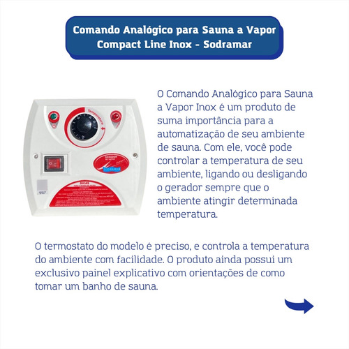 Sauna A Vapor 12kw Quadro Analógico, Kit Instalação, 2 Lumin