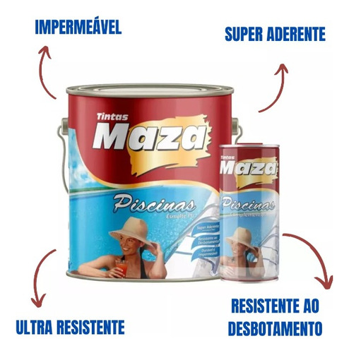 Tinta Para Piscina Azul Pu Kit Maza 4,5 Litros