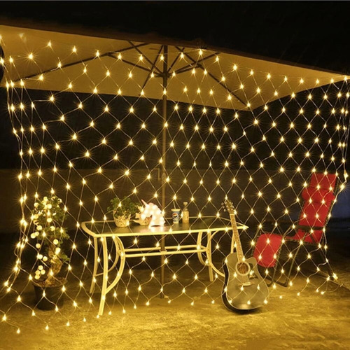 Imagen 3 de 6 de Cortina De Luces Led Red 1,50 Metros 1,50 Metros Luz Calida