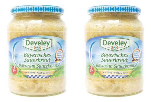 2pz Col Agria Develey Sauerkraut 680g Frasco Vidrio Alemania