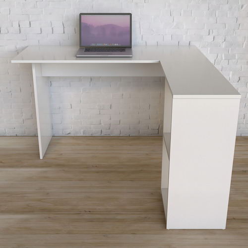 Escritorio Gamer Dessk Esc-004 Mdf De 100cm X 72cm X 50cm X 120cm Blanco