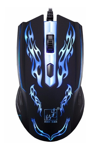 Mouse Gamer Optico 1600 Dpi 4 Botones Retroiluminado Leopard