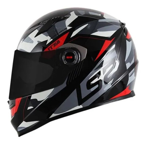 Capacete para moto  integral LS2  FF358 FF358  black e red tank tamanho M 