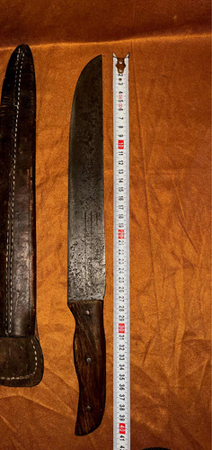 Imagen 1 de 8 de Machete C Vaina Checoslovaco Antiguo Acero 3 Rayas. 40cm