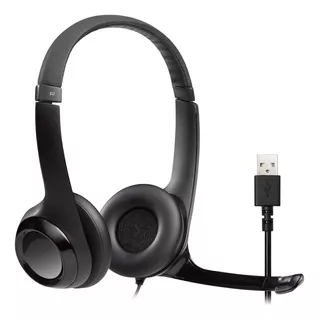 AURICULARES LOGITECH H390 CON MICRÓFONO USB COLOR NEGRO