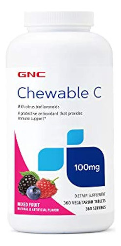 Gnc Chewable C 100 Mg - Mezcla De Frutas Masticables