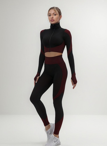 Conjunto Deportivo Irun Mujer Set Calza + Campera + Top